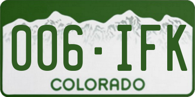 CO license plate 006IFK