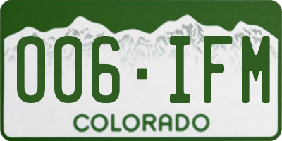 CO license plate 006IFM