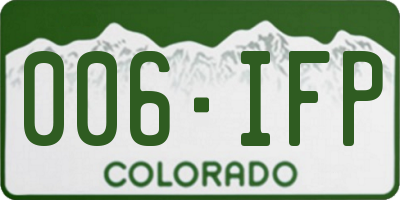 CO license plate 006IFP