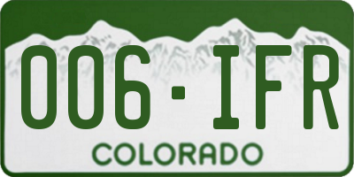 CO license plate 006IFR