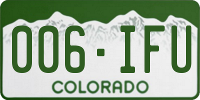 CO license plate 006IFU