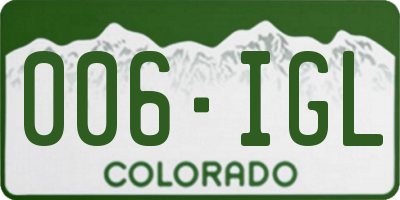 CO license plate 006IGL