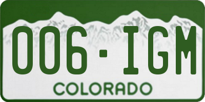 CO license plate 006IGM