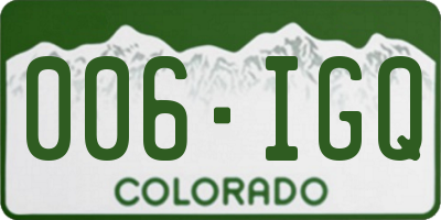 CO license plate 006IGQ