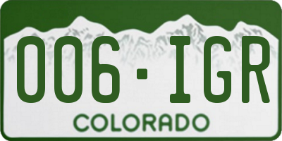 CO license plate 006IGR