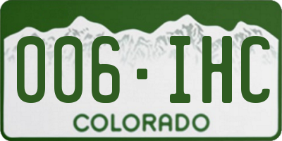 CO license plate 006IHC