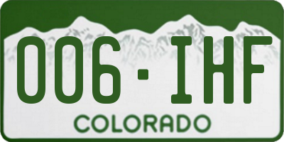CO license plate 006IHF