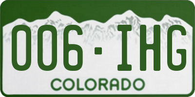 CO license plate 006IHG