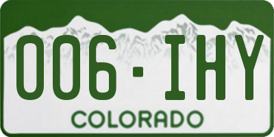 CO license plate 006IHY