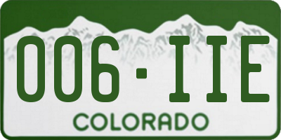 CO license plate 006IIE