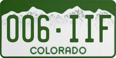 CO license plate 006IIF