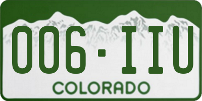 CO license plate 006IIU