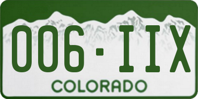CO license plate 006IIX