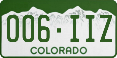 CO license plate 006IIZ
