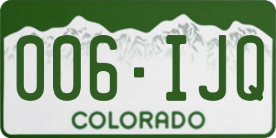 CO license plate 006IJQ