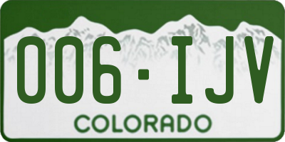 CO license plate 006IJV