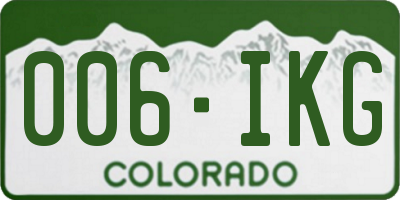 CO license plate 006IKG