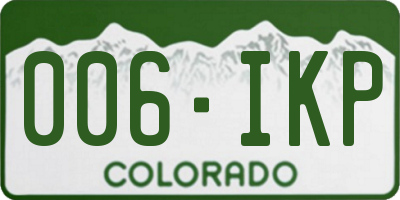 CO license plate 006IKP