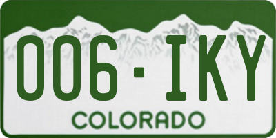 CO license plate 006IKY