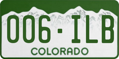 CO license plate 006ILB