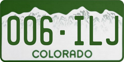 CO license plate 006ILJ