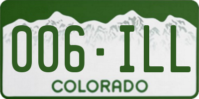 CO license plate 006ILL