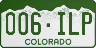 CO license plate 006ILP