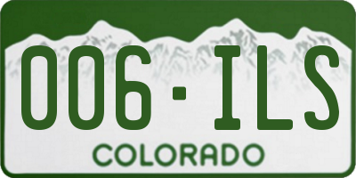 CO license plate 006ILS