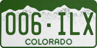 CO license plate 006ILX