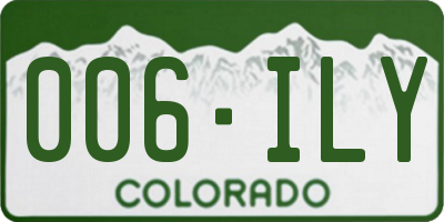 CO license plate 006ILY