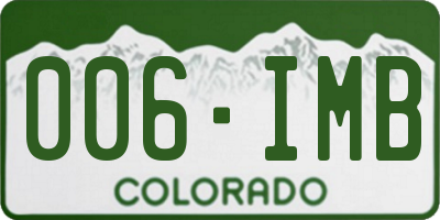 CO license plate 006IMB