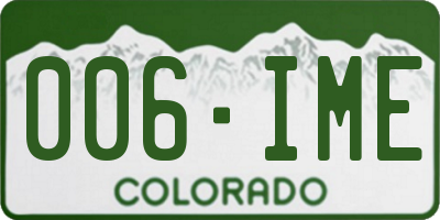 CO license plate 006IME