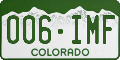 CO license plate 006IMF