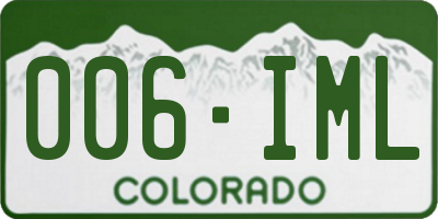 CO license plate 006IML