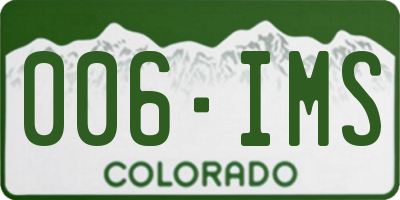 CO license plate 006IMS