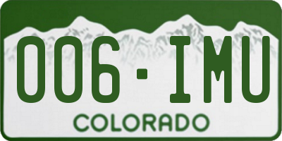 CO license plate 006IMU