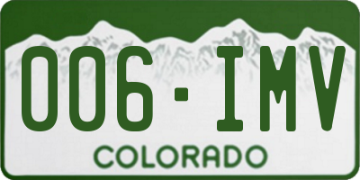 CO license plate 006IMV