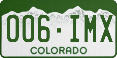CO license plate 006IMX