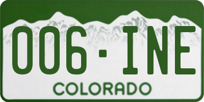 CO license plate 006INE