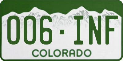 CO license plate 006INF