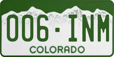 CO license plate 006INM