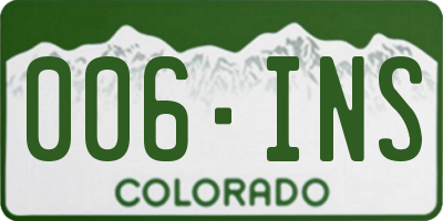 CO license plate 006INS