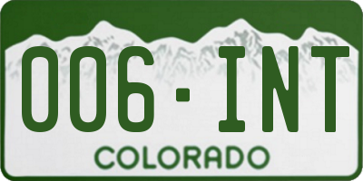 CO license plate 006INT