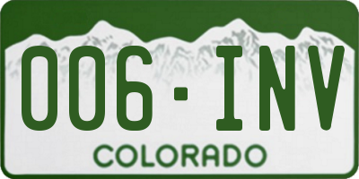 CO license plate 006INV