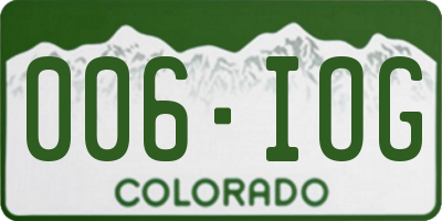 CO license plate 006IOG