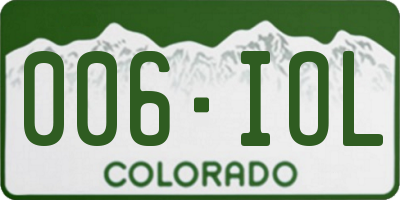 CO license plate 006IOL