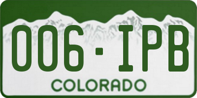 CO license plate 006IPB