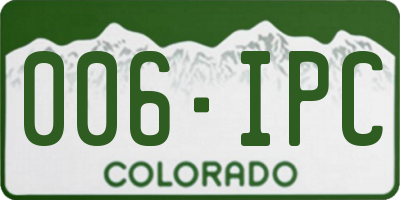 CO license plate 006IPC