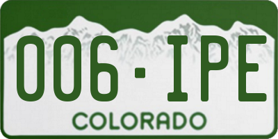 CO license plate 006IPE