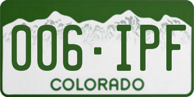 CO license plate 006IPF